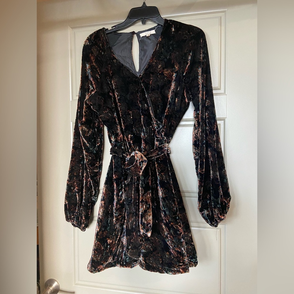 Chelsea and Violet Velvet Wrap dress